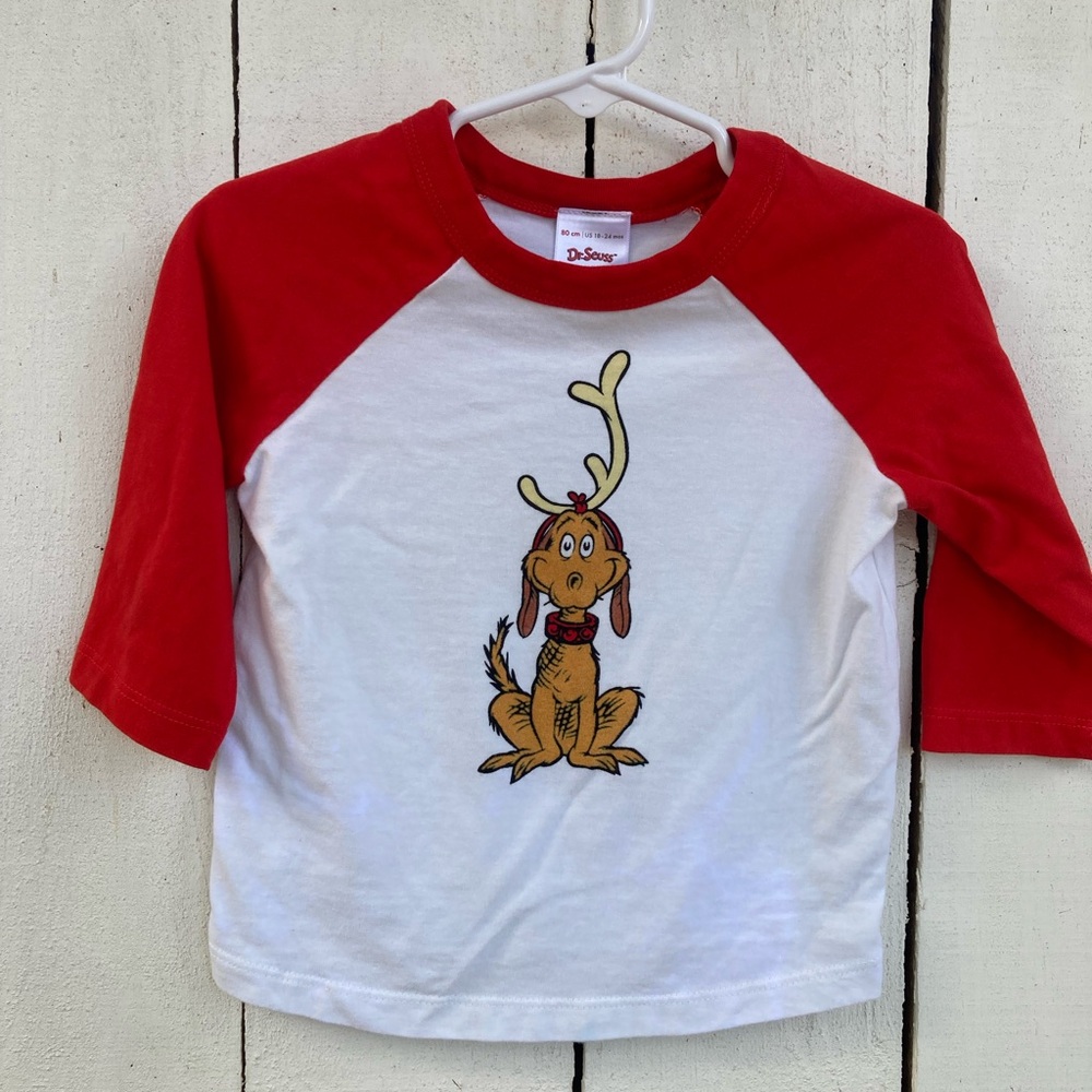 Set of 2 Hanna Andersson Christmas Doctor Seuss Shirts, Size 18/24 months